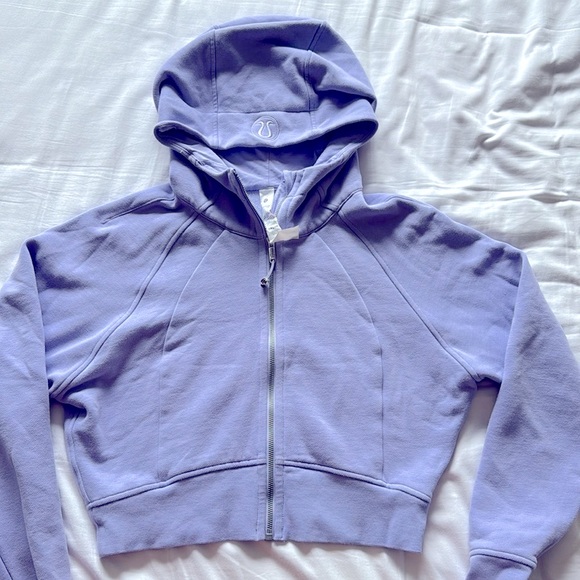 NWOT Lululemon Scuba Full Zip Cropped Hoodie Lilac Smoke 14 - Picture 2 of 3